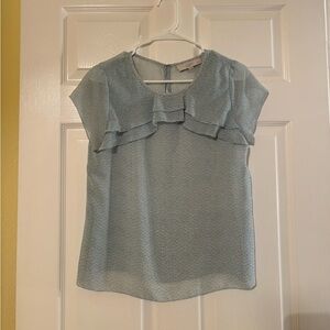 LOFT Light Blue Geometric Top